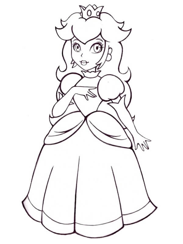 dibujo increible princesa peach para imprimir y colorear