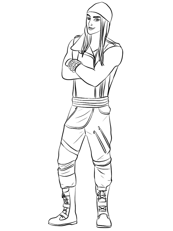 dibujo jay de descendants para imprimir y colorear
