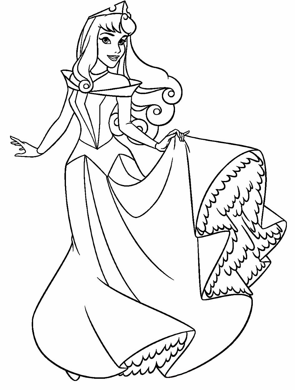 dibujo la bella durmiente para colorear para imprimir y colorear