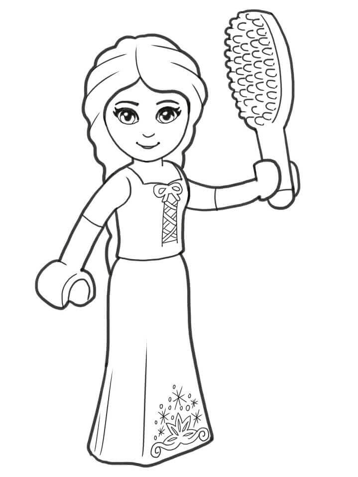 dibujo lego princesa elsa para imprimir y colorear