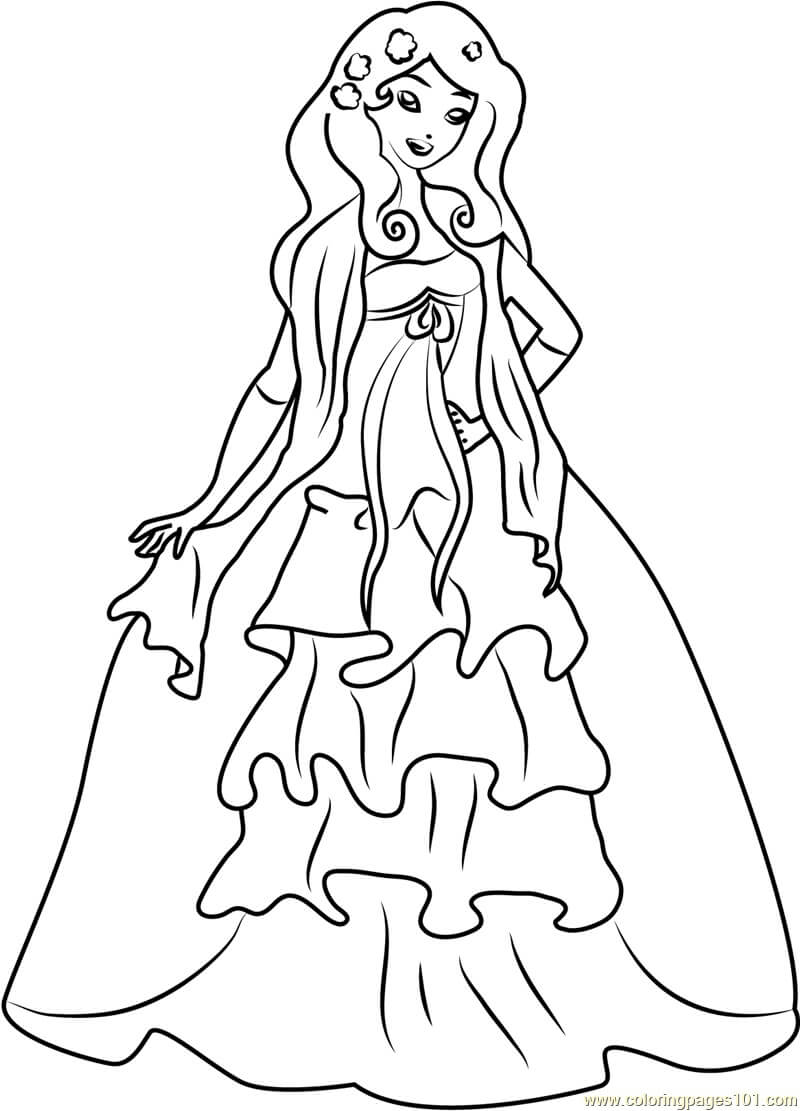 dibujo linda giselle para imprimir y colorear