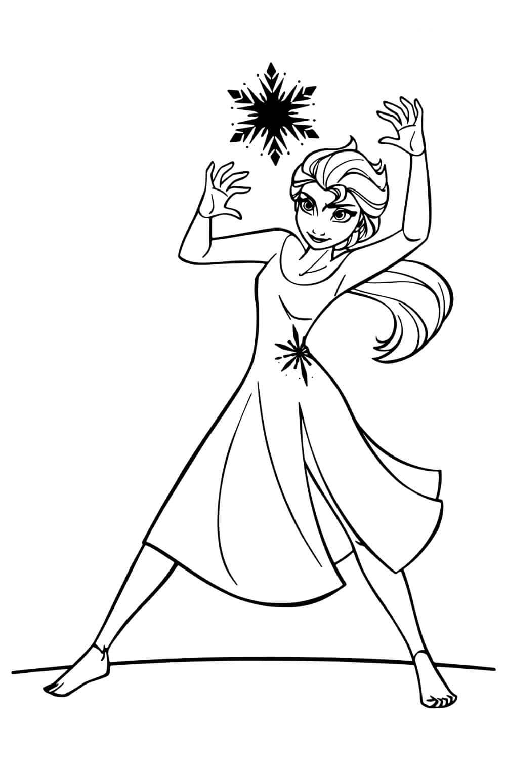 dibujo maravillosa elsa para imprimir y colorear