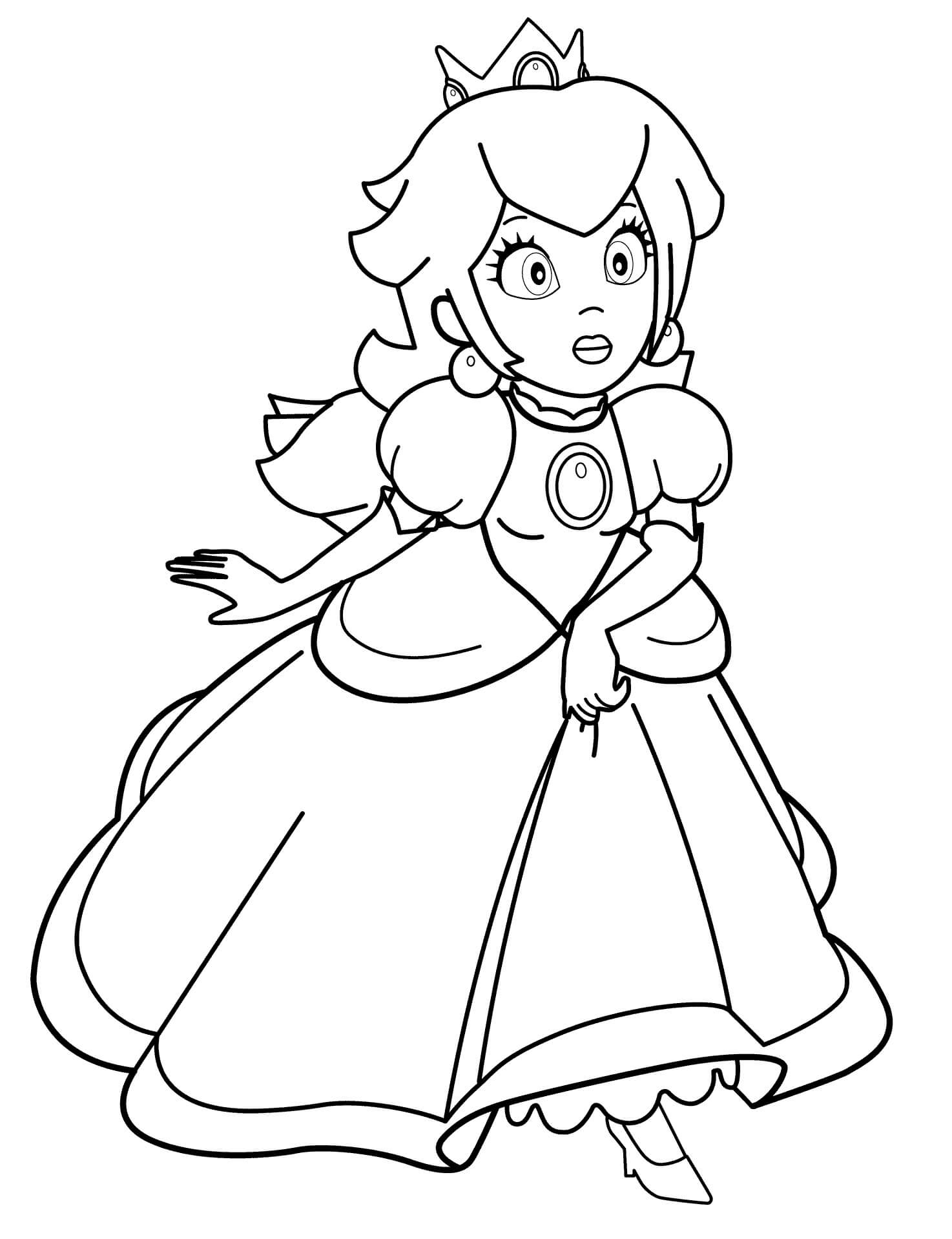 dibujo perfecta princesa peach para imprimir y colorear