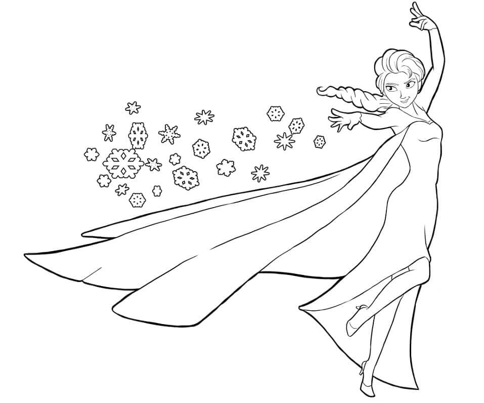 dibujo poderosa elsa para imprimir y colorear