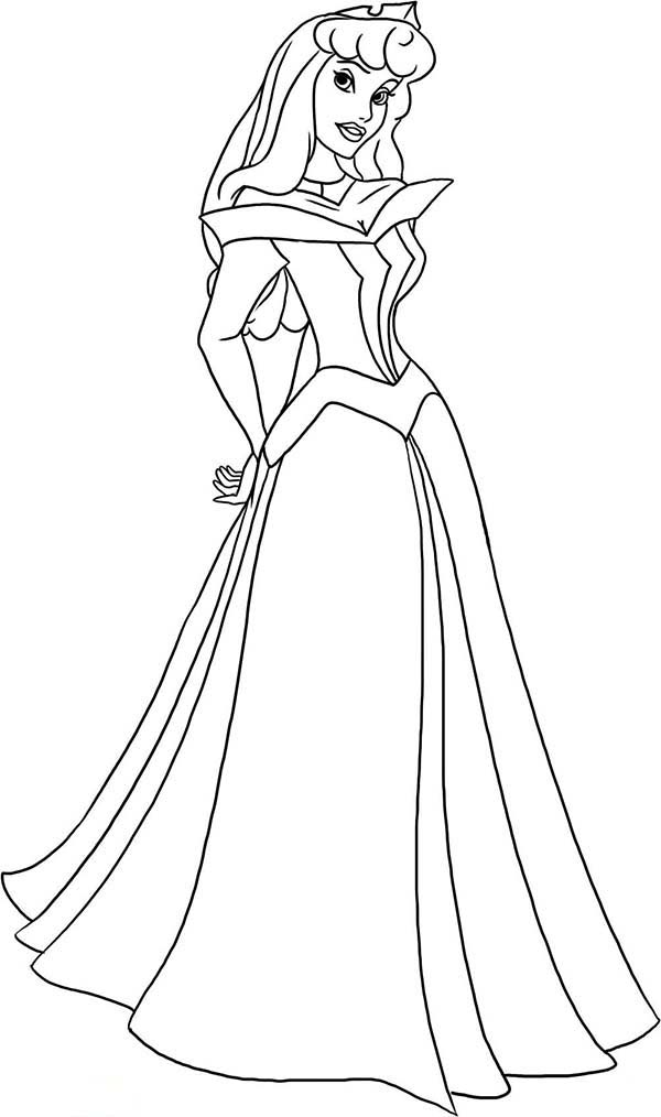 dibujo princesa aurora para colorear para imprimir y colorear