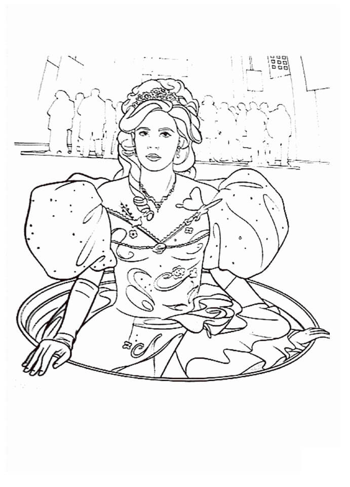 dibujo princesa giselle para imprimir y colorear