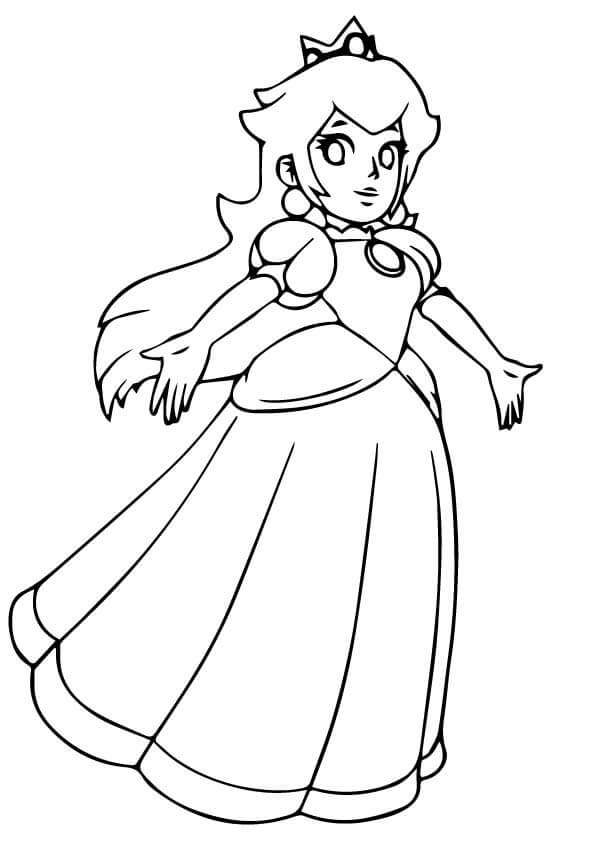 dibujo princesa peach sencilla para imprimir y colorear