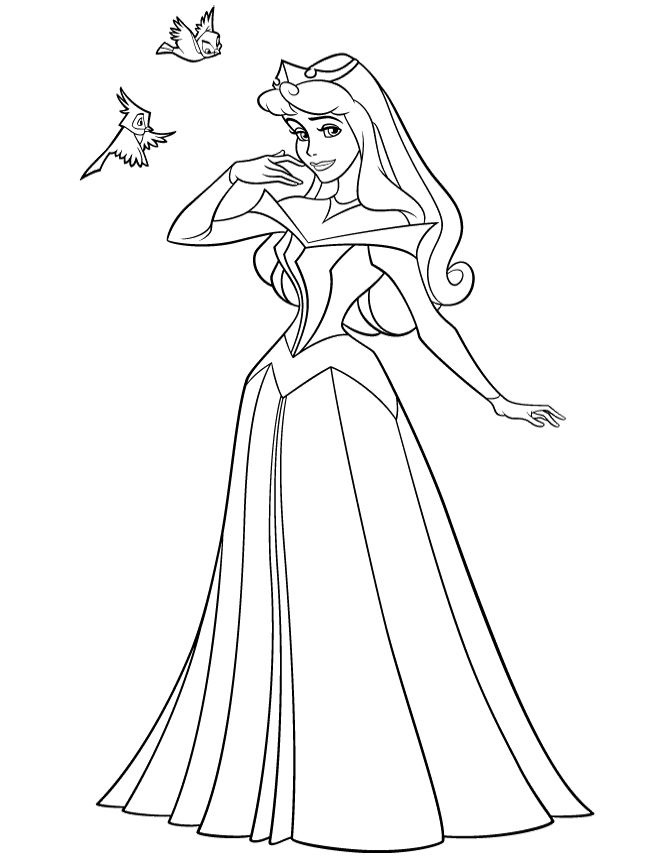 dibujos de princesa aurora para colorear para imprimir y colorear