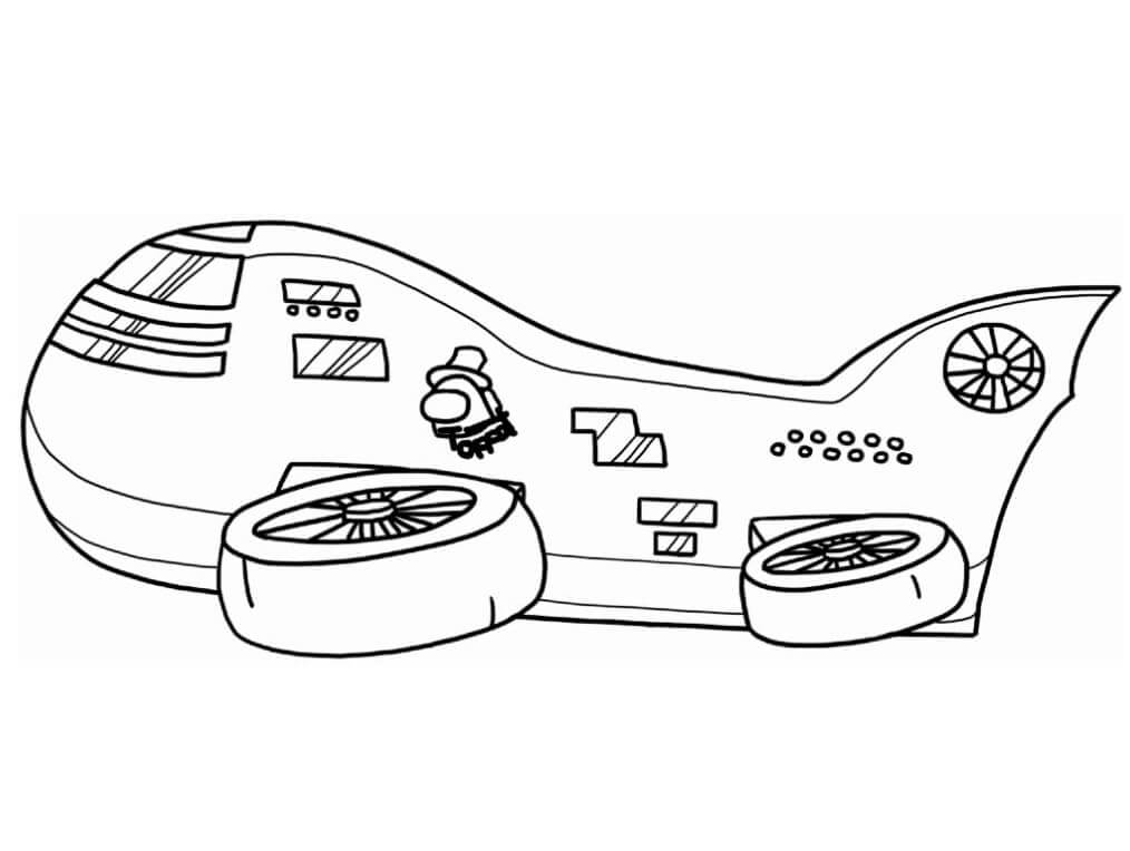 dibujo among us dirigible imprimir y colorear