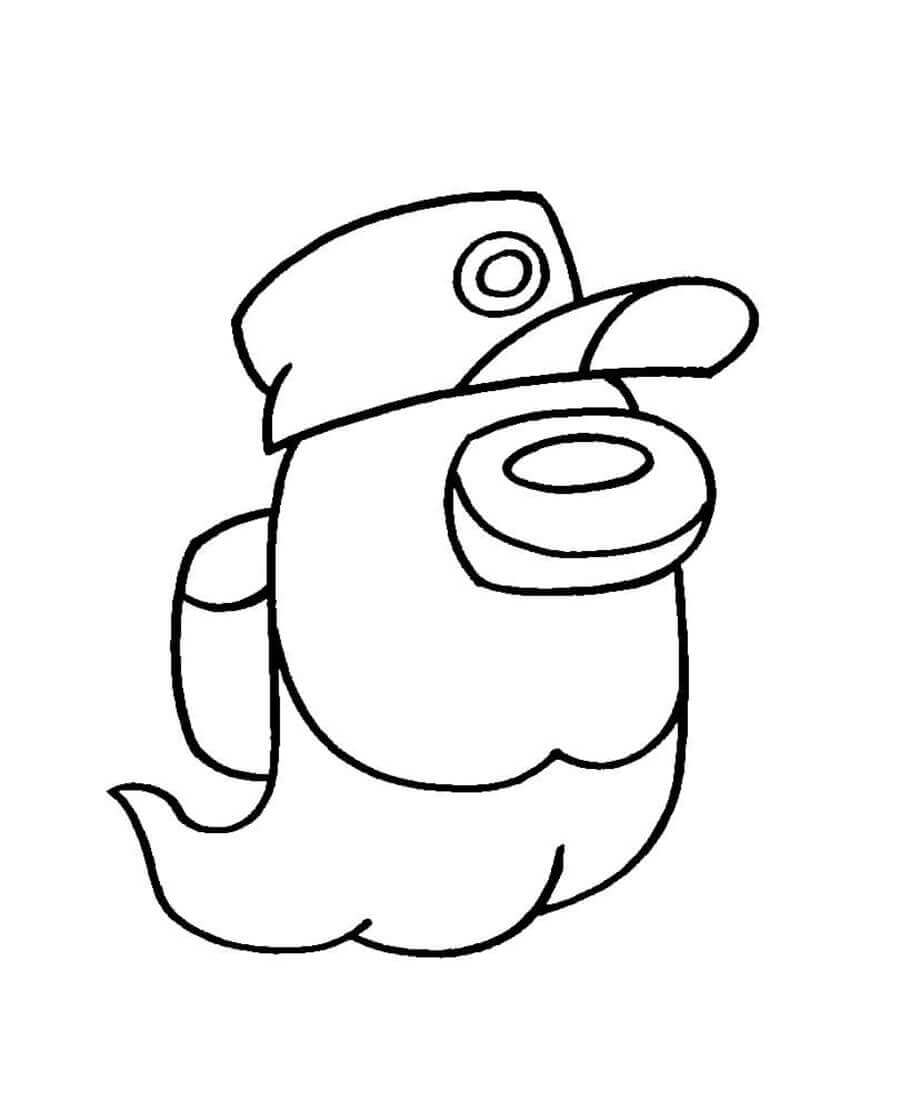 dibujo among us fantasma imprimir y colorear