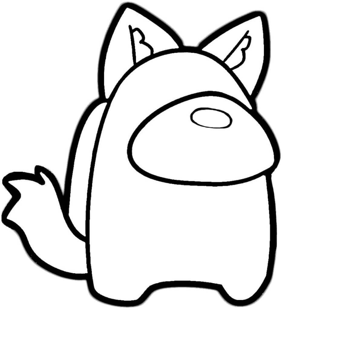 dibujo among us gato imprimir y colorear