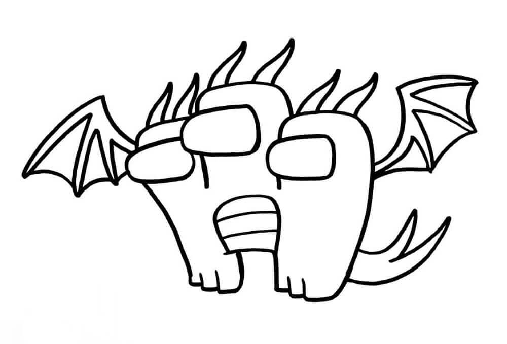dibujo among us rey ghidorah imprimir y colorear