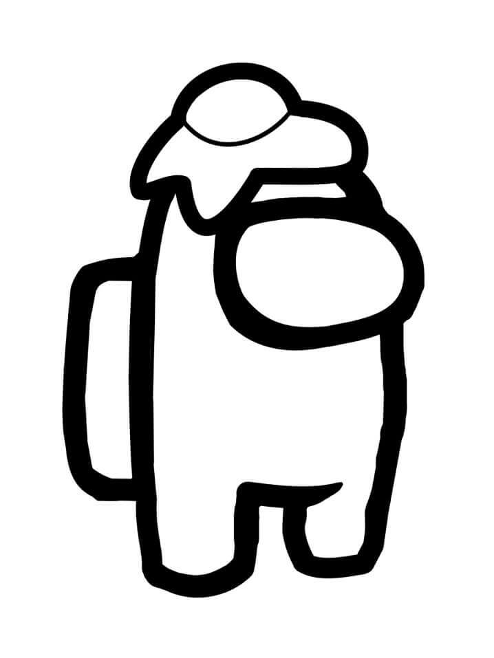 dibujo among us sombrero de huevo imprimir y colorear