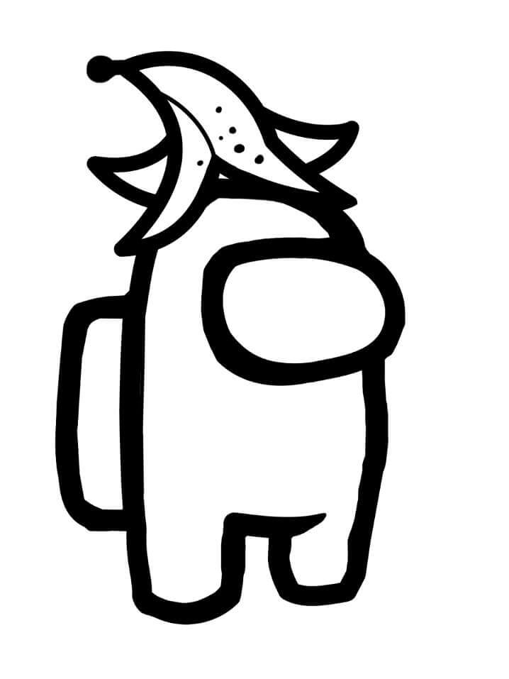 dibujo among us sombrero de platano imprimir y colorear