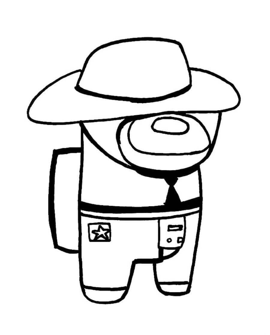 dibujo among us vaquero imprimir y colorear
