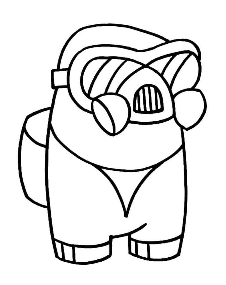 dibujo astronauta con mascara de gas imprimir y colorear