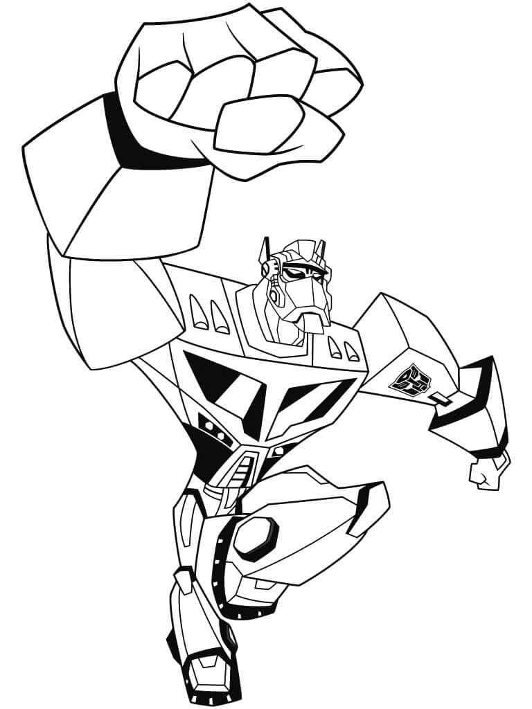 dibujo ataque optimus animado para imprimir y colorear