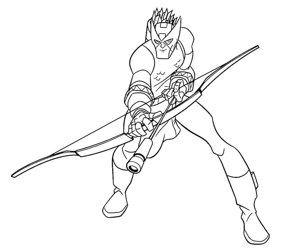 dibujo bonito dibujo animado de hawkeye para imprimir y colorear
