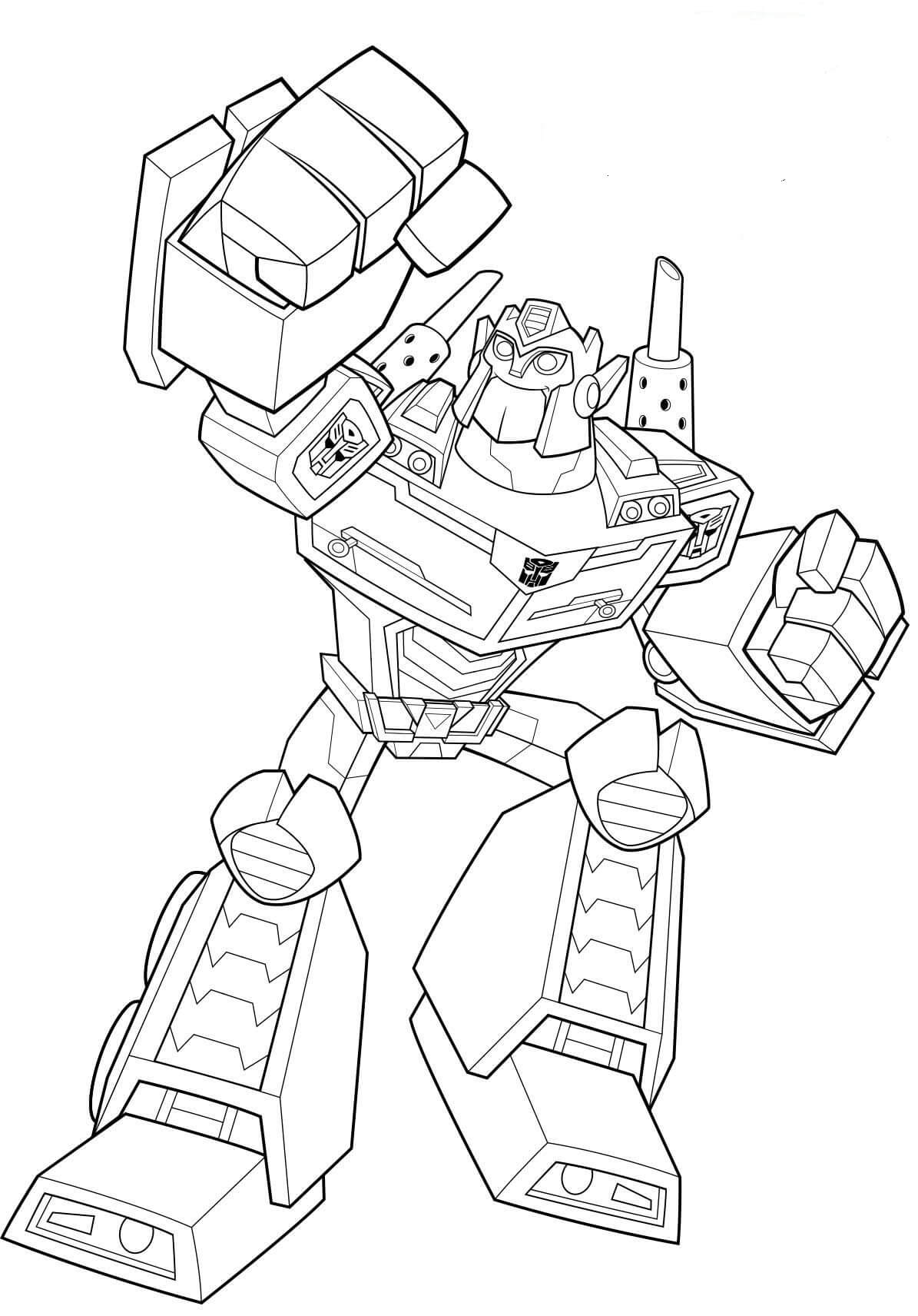 dibujo bots de rescate optimus prime para imprimir y colorear