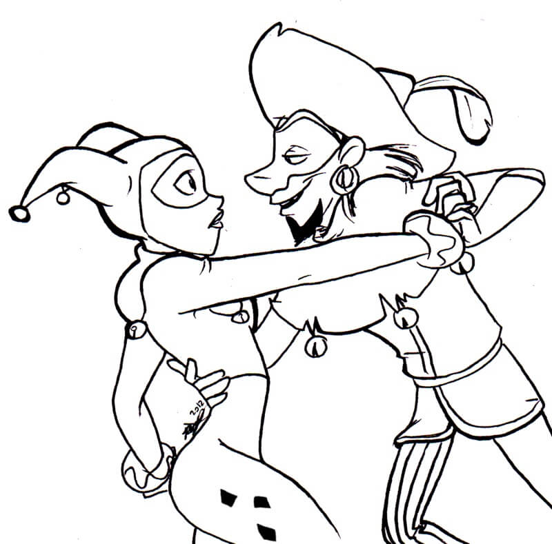 dibujo buena harley quinn para imprimir y colorear