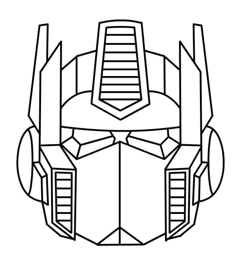 dibujo cabeza de optimus para imprimir y colorear