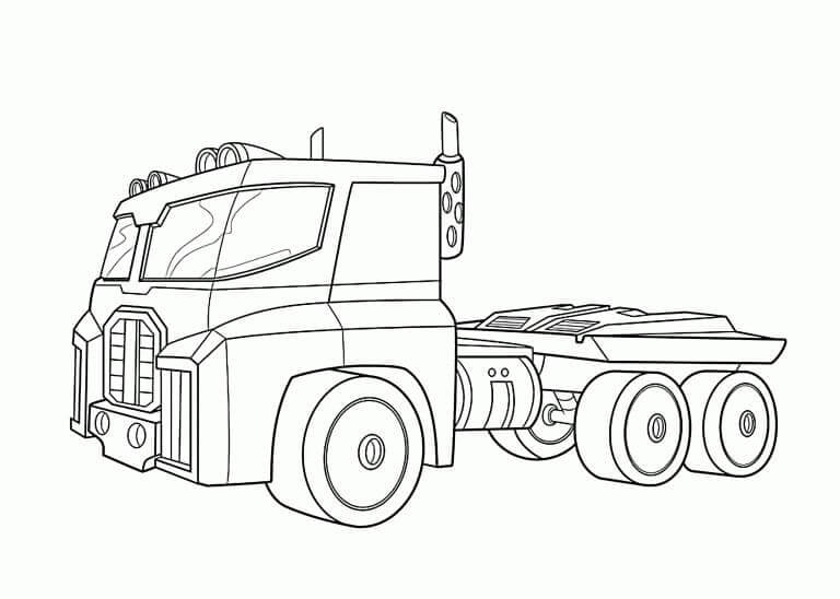 dibujo camion optimus prime para imprimir y colorear