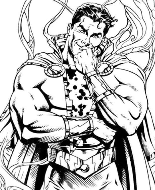 dibujo cara shazam divertido para imprimir y colorear