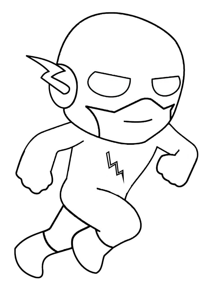 dibujo chibi flash corriendo para imprimir y colorear