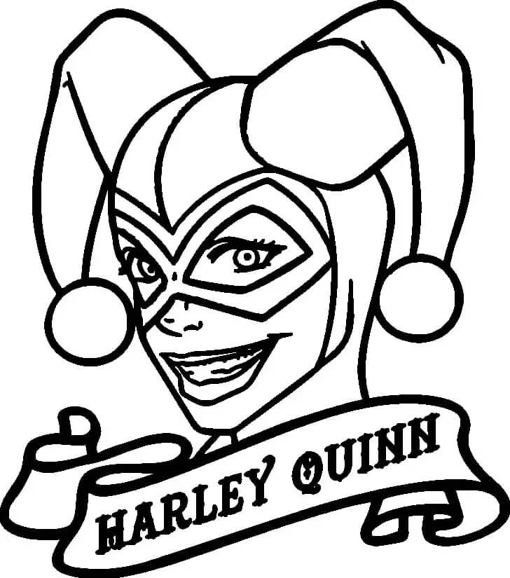 dibujo dibujar la cabeza de harley quinn para imprimir y colorear