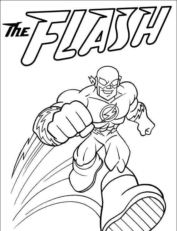 dibujo divertido el flash para imprimir y colorear