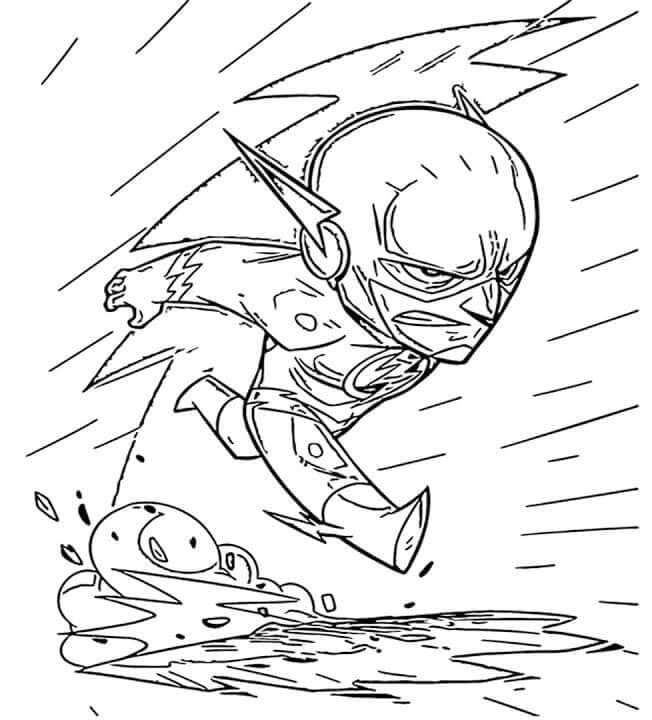 dibujo enfriar chibi flash corriendo para imprimir y colorear