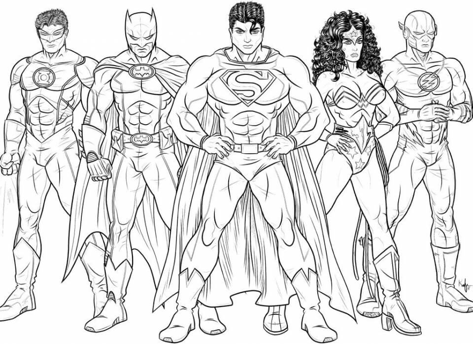 dibujo enfriar flash y amigos para imprimir y colorear