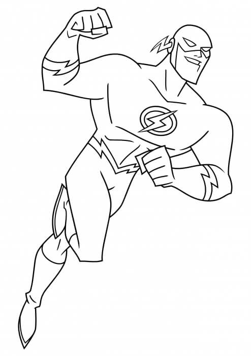 dibujo flash ataque para imprimir y colorear