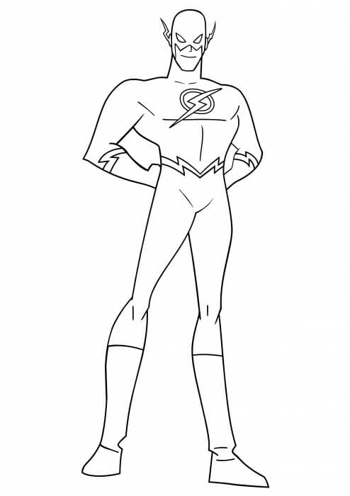 dibujo flash de pie para imprimir y colorear