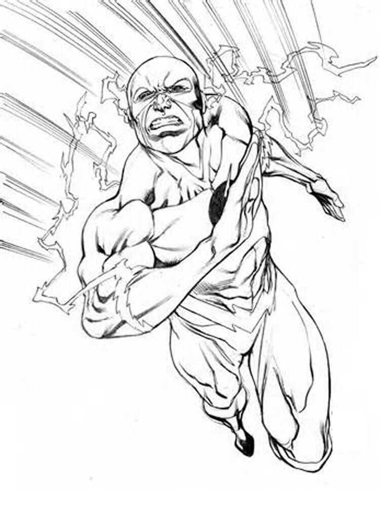 dibujo flash enojado para imprimir y colorear