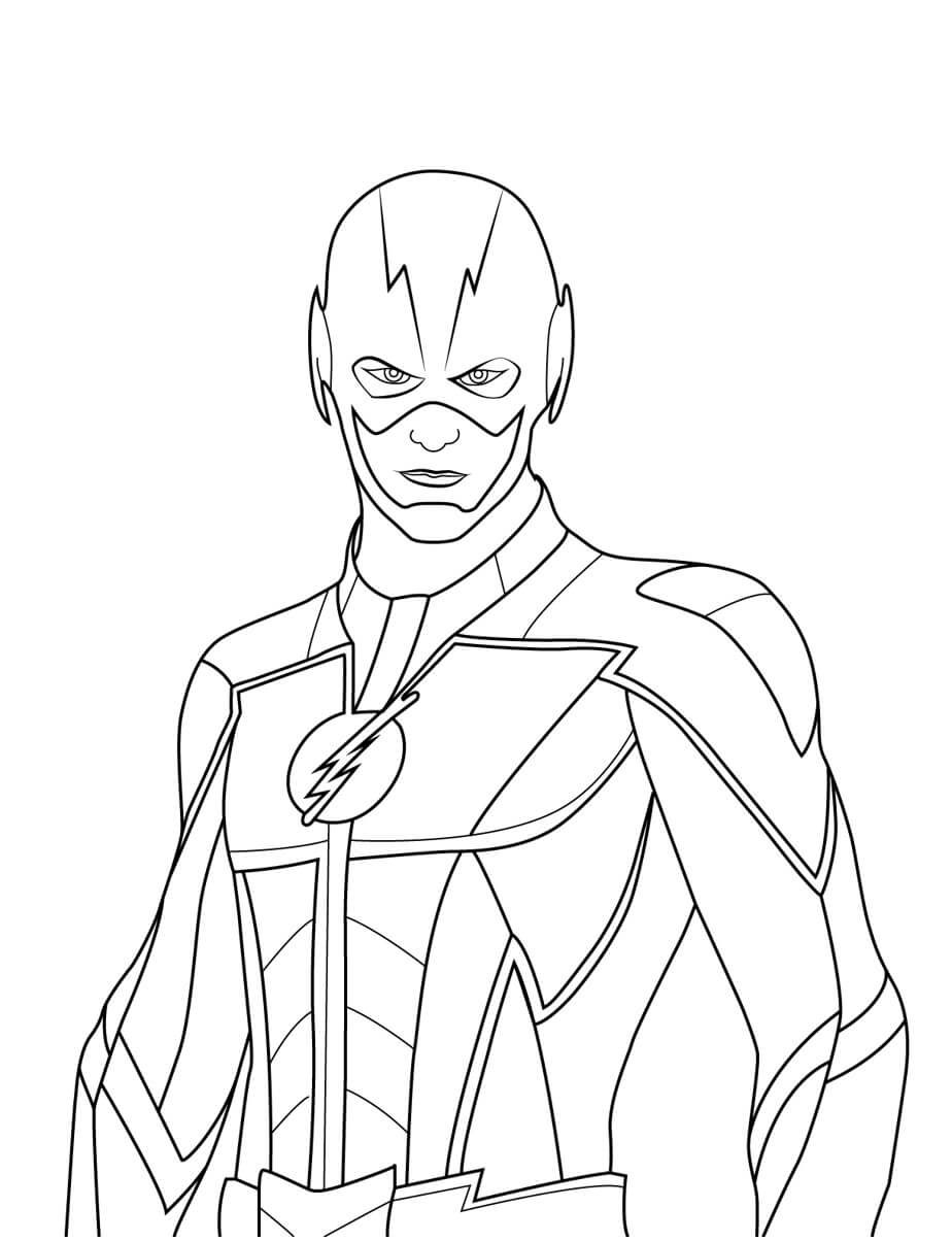 dibujo flash rostro para imprimir y colorear