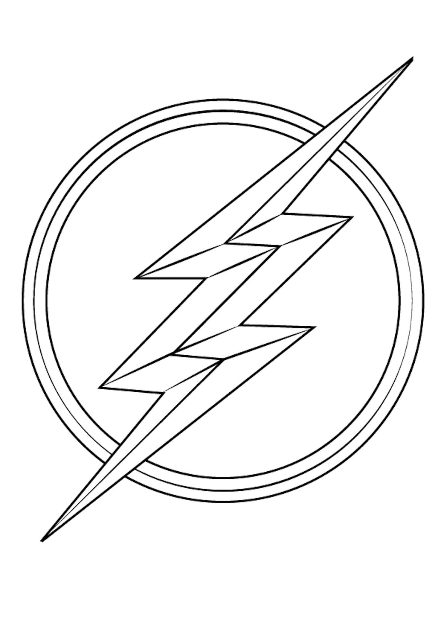 dibujo flash simbolo para imprimir y colorear