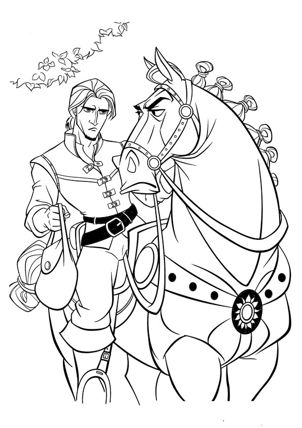 dibujo flynn montando a maximus para imprimir y colorear