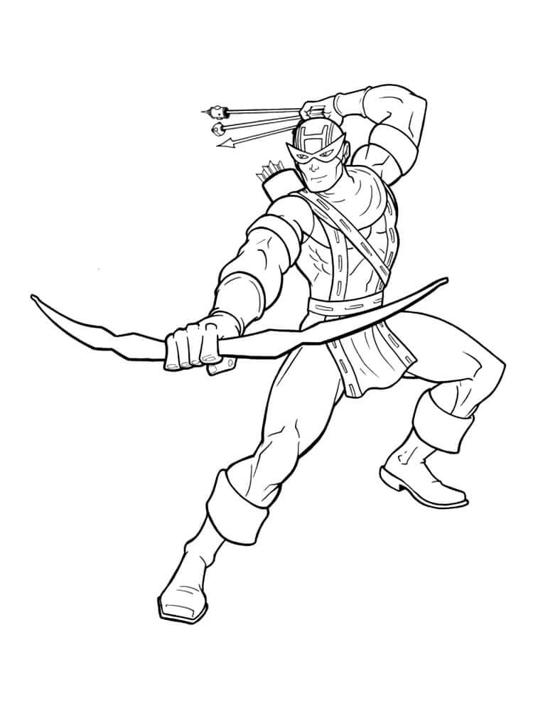 dibujo genial hawkeye para imprimir y colorear
