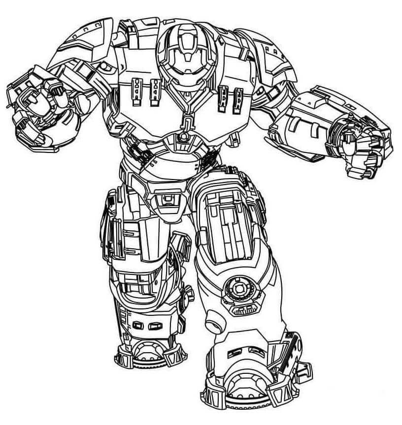 dibujo genial hulkbuster para imprimir y colorear