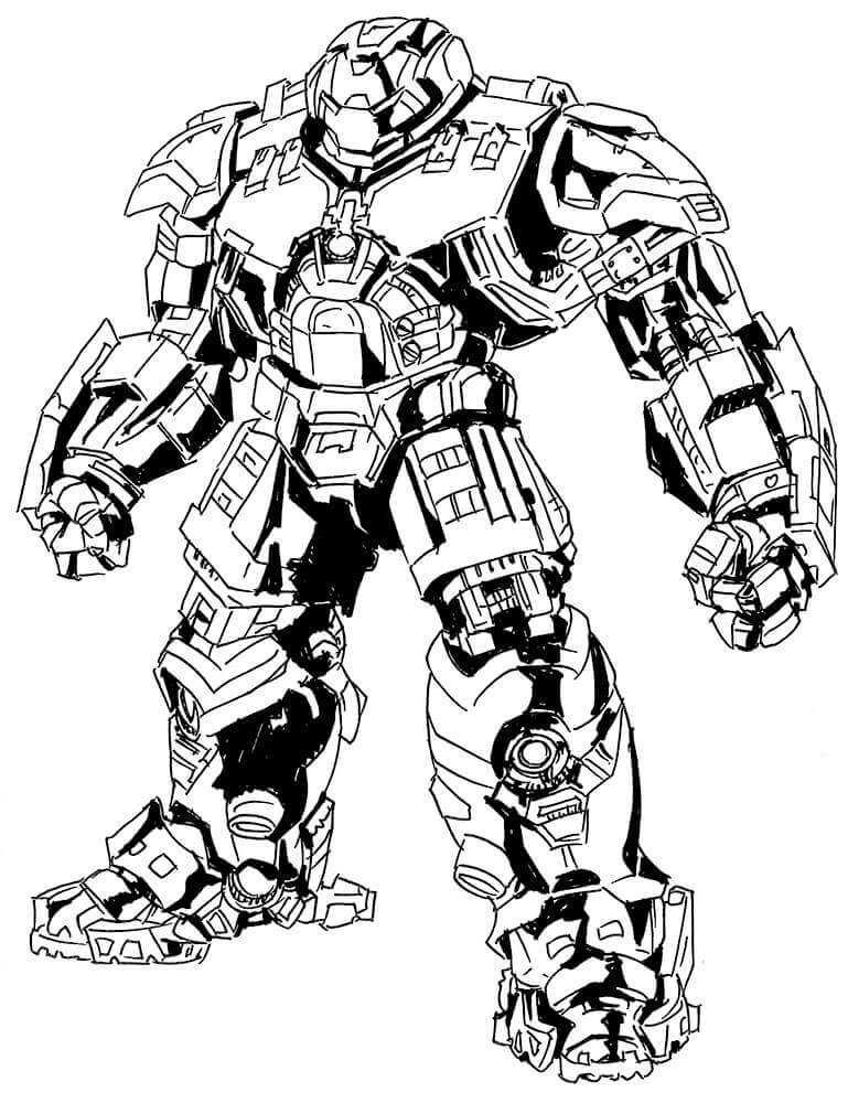 dibujo hulkbuster 3 para imprimir y colorear