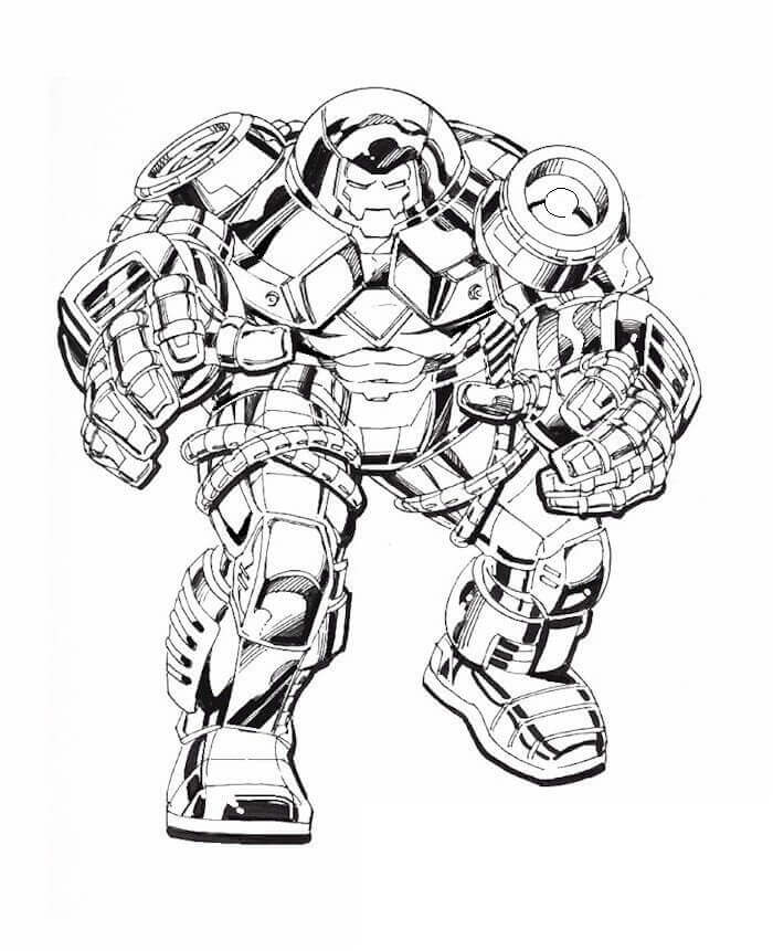 dibujo hulkbuster de dibujos animados para imprimir y colorear