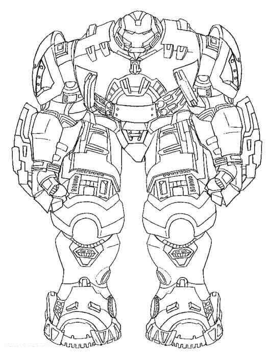 dibujo hulkbuster gigante para imprimir y colorear