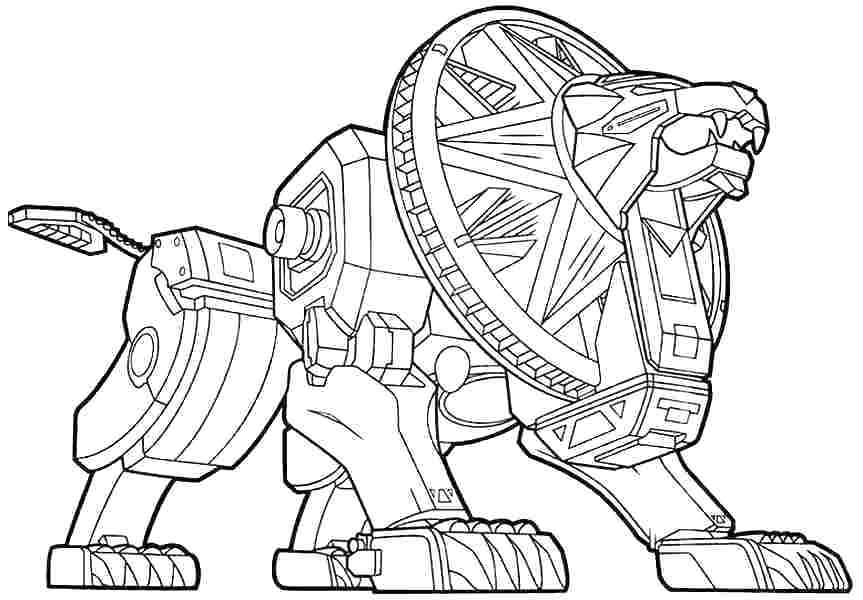dibujo impresionante leon zord para imprimir y colorear