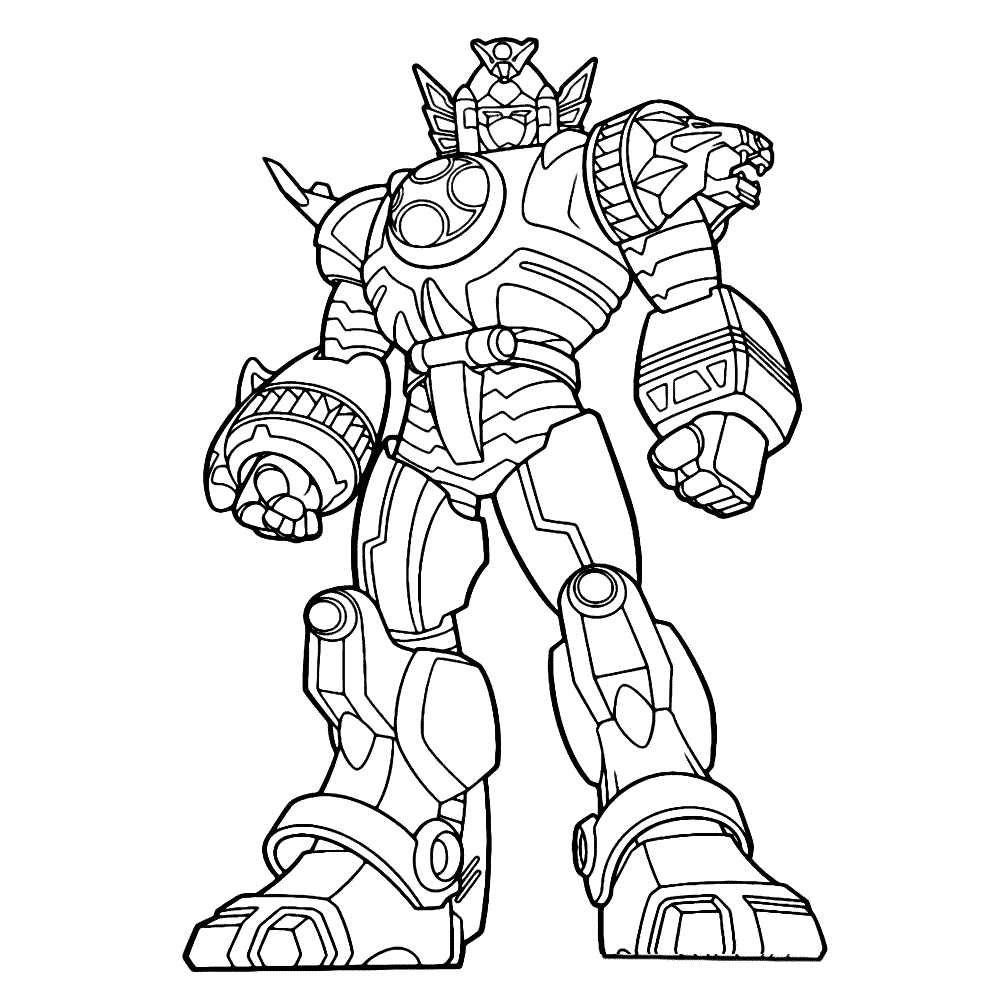 dibujo impresionante ninja tormenta megazord para imprimir y colorear