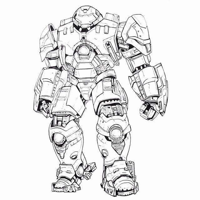 dibujo increible hulkbuster para imprimir y colorear
