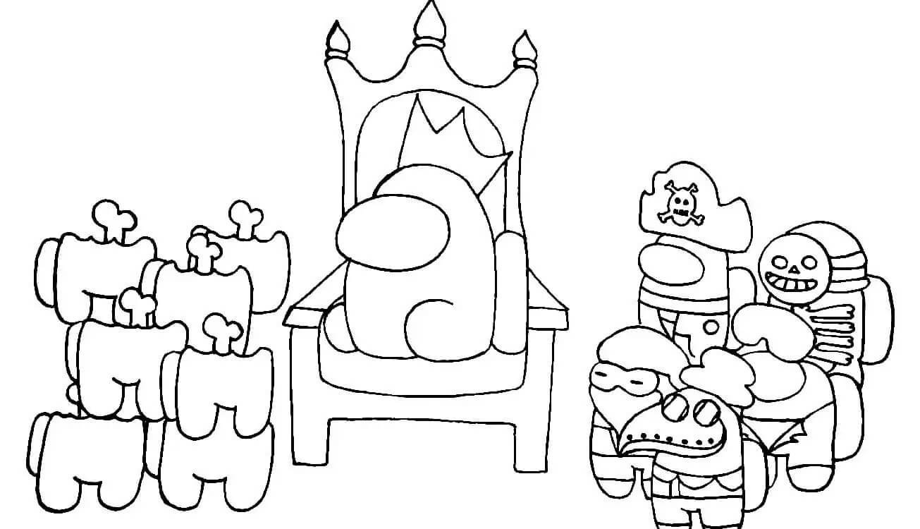 dibujo juego ganador among us imprimir y colorear