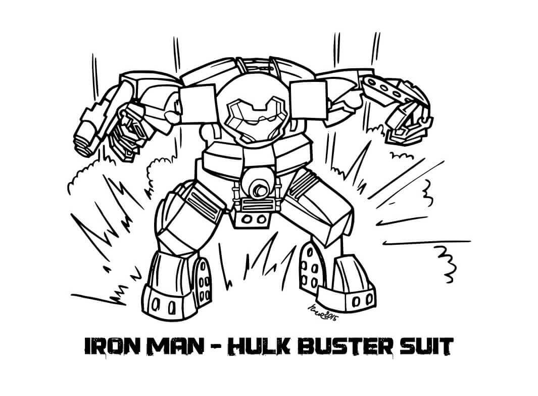 dibujo lego hulkbuster para imprimir y colorear