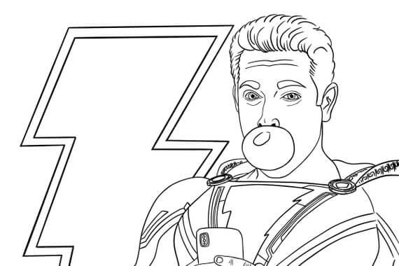 dibujo lindo shazam para imprimir y colorear