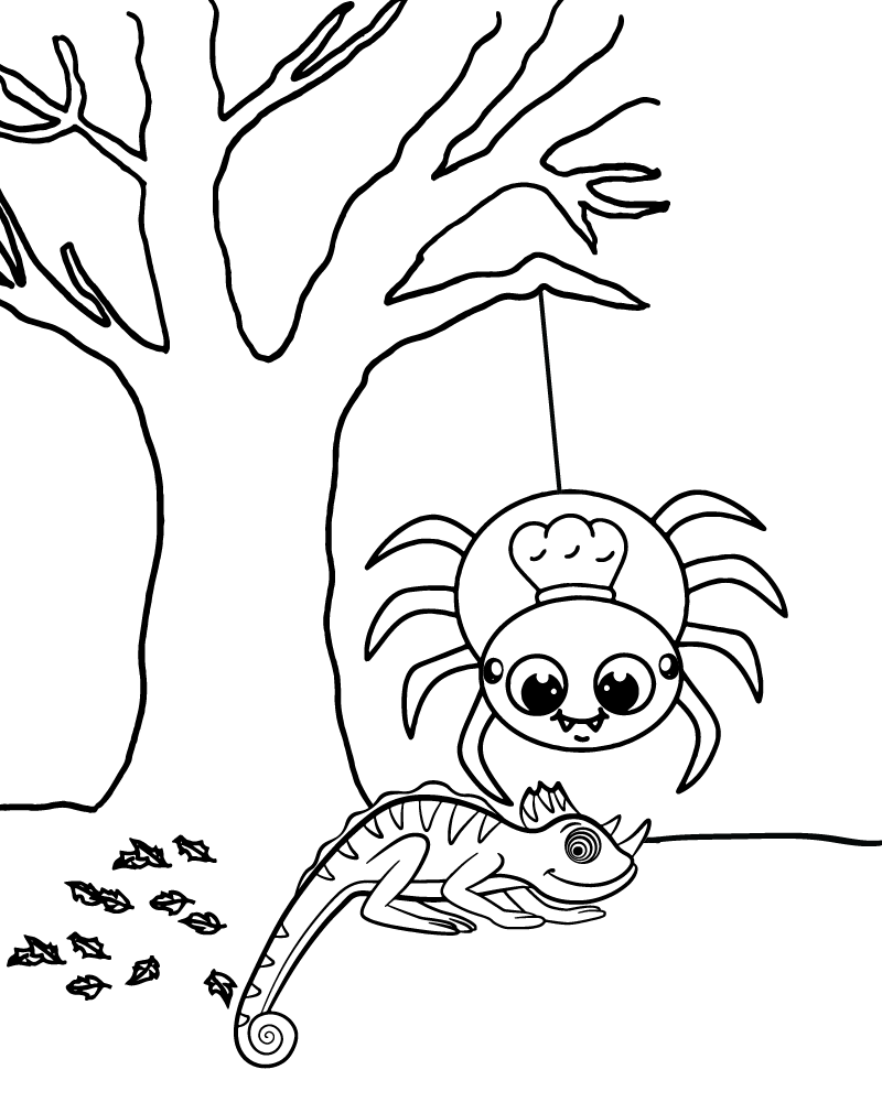 dibujo lucas the spider free printable coloring page para imprimir y colorear